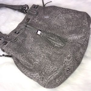 B. MAKOWSKY snakeskin print leather shoulder bag